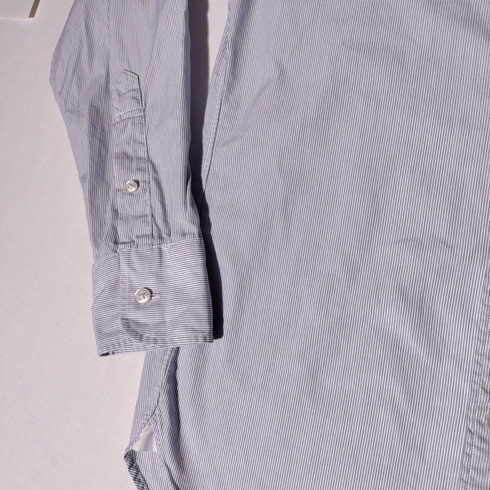 J Crew Ludlow Mens XS Blue Stripe Dress Shirt 120s 2 Ply Cotton Button Down - Picture 12 of 14